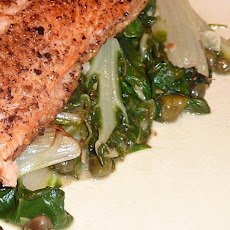 Lemony Swiss Chard with Fried Capers and Garlic