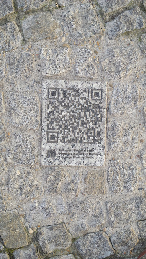 Cobblestone With QR Code For Virtual Concert In The Holocaust Memorial
