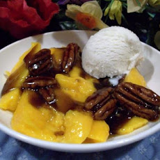 Mangoes Foster With Creme Fraiche (By Bobby Flay)