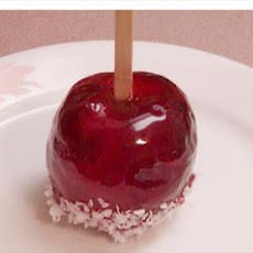 Candied Apples Topped With Coconut