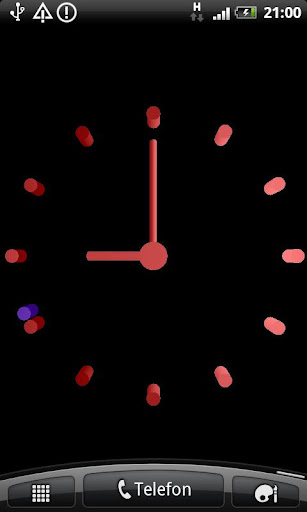 3D Cool Red Analog Clock