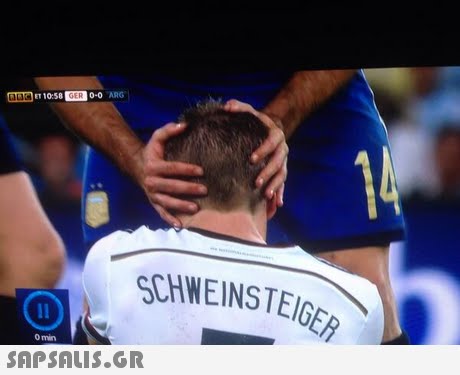 10.58 GER 0-0 ARG SCHWEINSTEIGE 0 min 