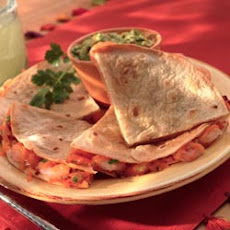 Shrimp and Green Chili Quesadillas with Guacamole