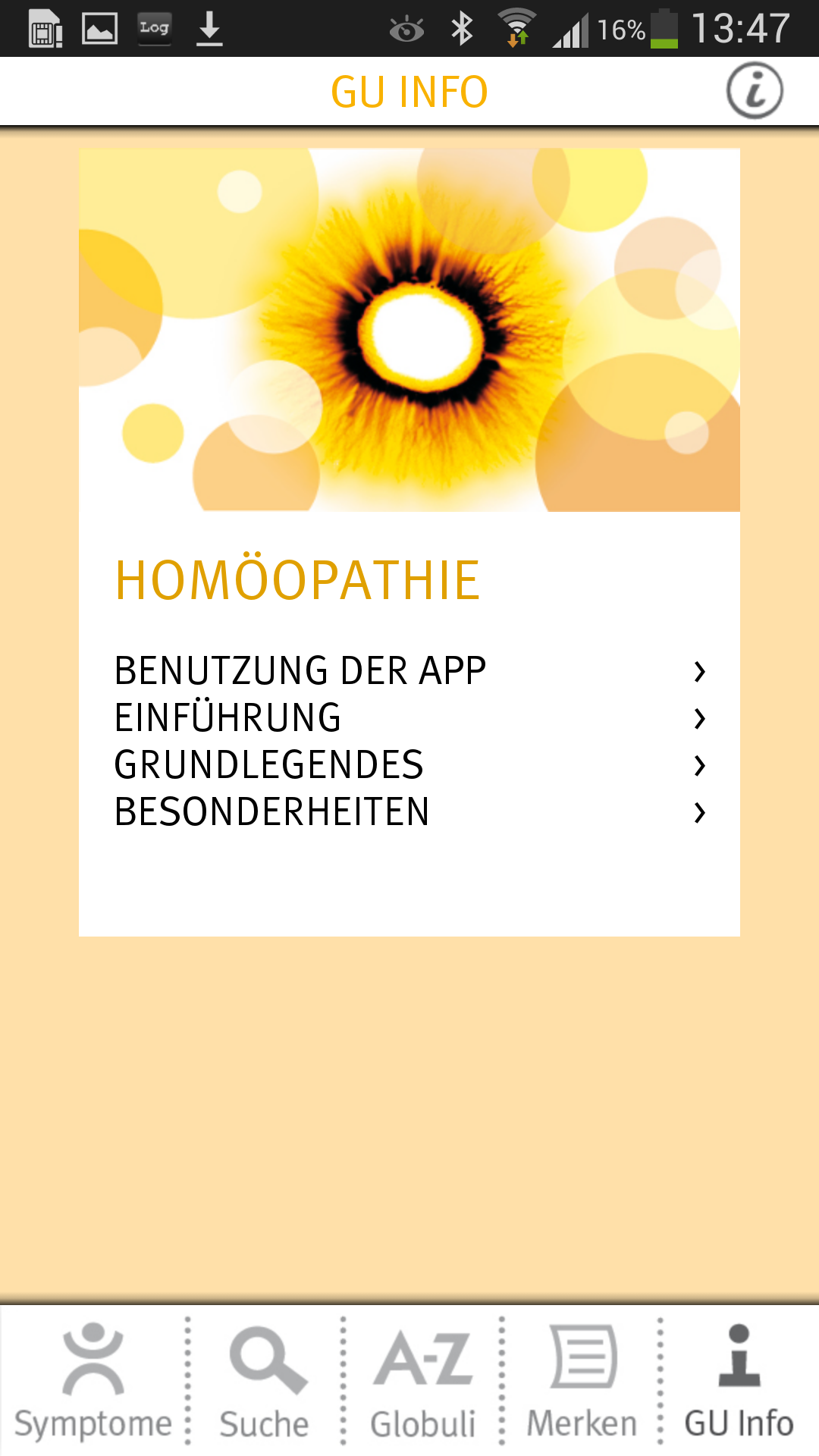 Android application GU-Homöopathie screenshort