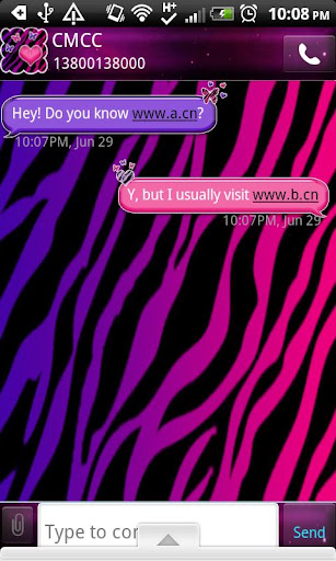 GO SMS THEME MidnightZebra