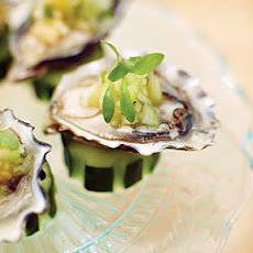 Morro Bay Pacific Gold Oysters with Melons and Cucumber Water