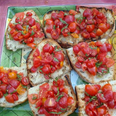Grilled Tomato and Basil Bruschetta
