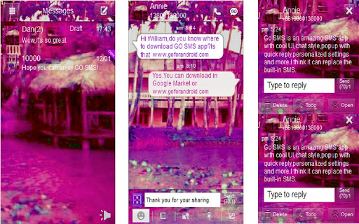 Go sms theme Fiji pink shades