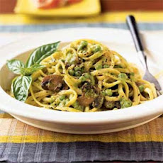 Linguine with Basil-Pea Cream