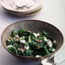 Sauteed Spinach with Pecans and Goat Cheese