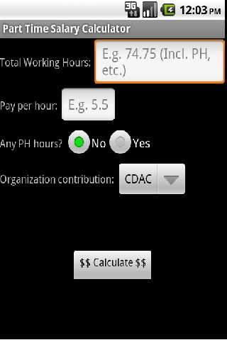 SG Calculator Part Time Salary
