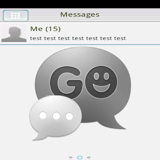 GO SMS PRO Themのテーマ - ブラックホワイト 個人化 App LOGO-APP開箱王
