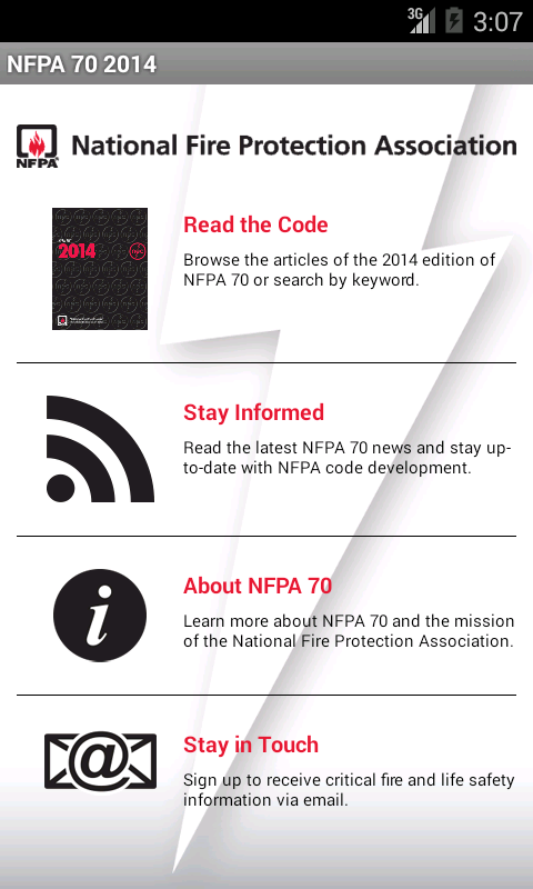 Android application NFPA 70 2014 Edition screenshort