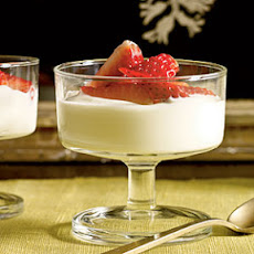 Lavender-Scented Strawberries with Honey Cream