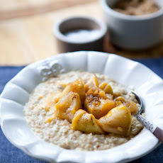 Steel-Cut Oats with Maple-Roasted Apples and Cheddar