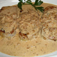 Dijon Pork Loin With Cognac Cream Sauce