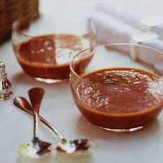 Roasted Tomato and Red Pepper Soup with Chilled Mint