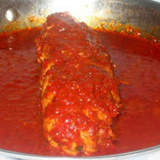 Spicy-Sweet Roasted Pepper Sauce & Stuffed Pork Tenderloin
