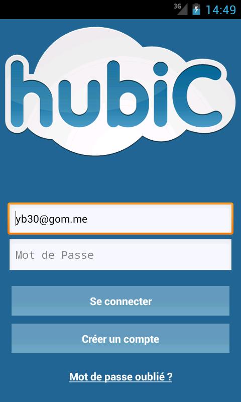Android application hubiC screenshort