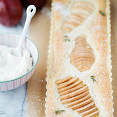 Pear Almond Tart with Amaretto Cream