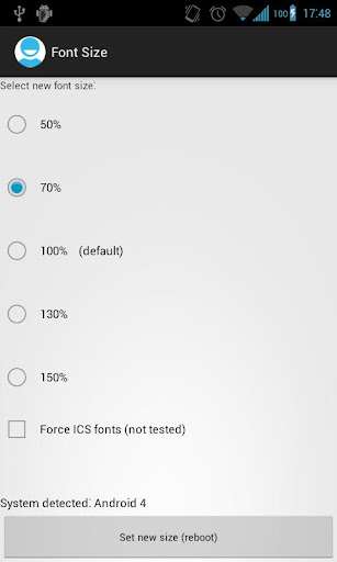 Font Size Editor donate ICS GB