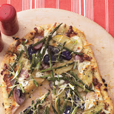 Asparagus, Fingerling Potato, and Goat Cheese Pizza