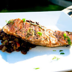 Grilled Salmon w/ Black Beans