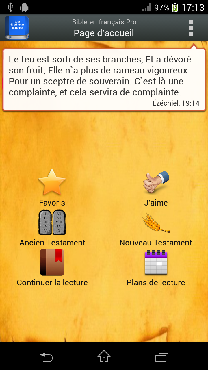 Android application Bible Louis Segond PRO screenshort