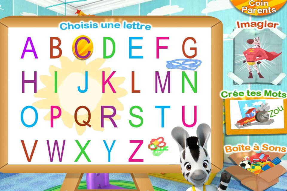 Android application Learn the alphabet with Zou screenshort