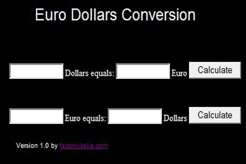 Euro Dollars Conversion