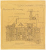 Rear Facade, Castel d'Orgeval, Parc Beauséjour, near Paris: Elevation