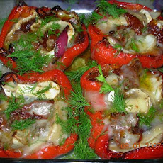 French Stuffed Red Bell Peppers With Fennel and Goat's Cheese