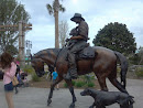 Cowboy on Horse Statue