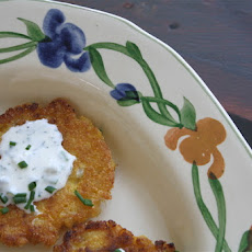 Corn Cakes with Lemon Chive Crème Fraiche