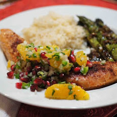 Grilled Salmon with Orange & Pomegranate Salsa