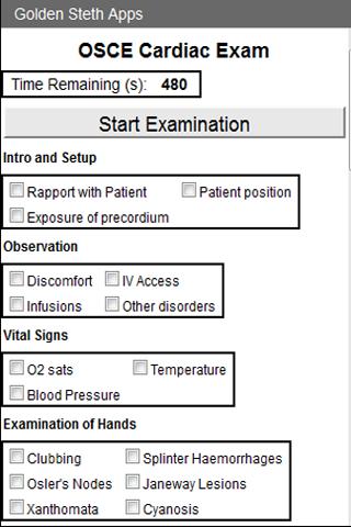 OSCE Cardiac Exam Checklist