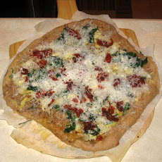 White Pizza With a Variety of Toppings