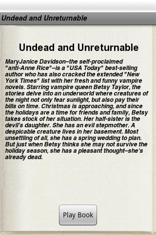 Undead and Unreturnable