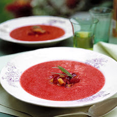 Plum, Raspberry, and Tarragon Soup