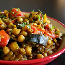 Moroccan Eggplant With Garbanzo Beans