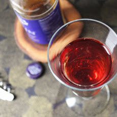 Hard Cider and Crème Yvette Sparkler