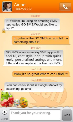 GO短信2011橙色主题