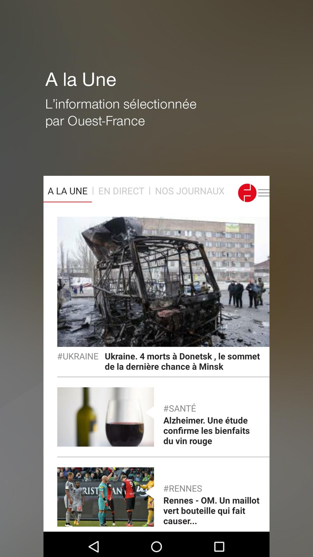 Android application Ouest-France, l’info en direct screenshort