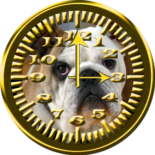 Dog 6 EN Bulldog Analog Clock LOGO-APP點子