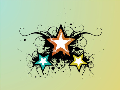 star_009pq Stars, shields and swirls
