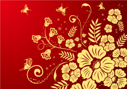 swirls and flowers. Flower+swirls+vector
