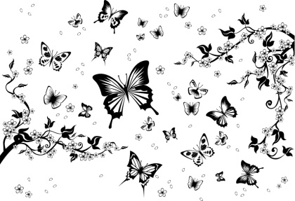 butterfly and flowers