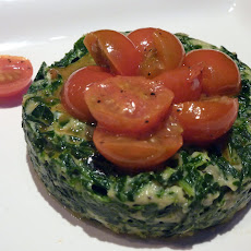Cozy Spinach Timbales with Sauteed Tomatoes