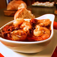 Shrimp and Chorizo in Garlic Sauce