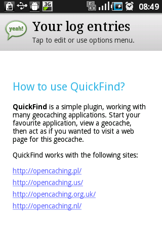 Opencaching QuickFind